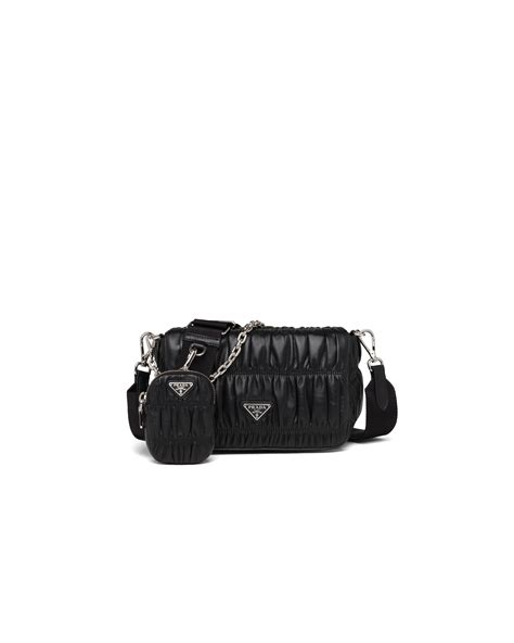 prada gaufre shoulder bag nappa argento|Gaufré nappa leather shoulder bag .